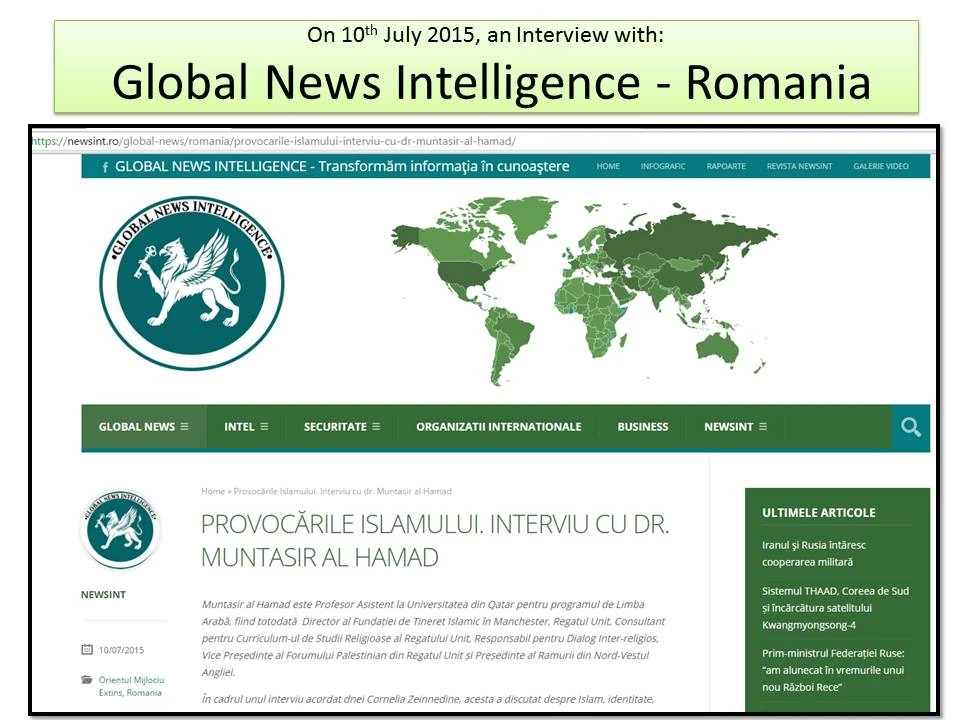 PROVOCĂRILE ISLAMULUI. INTERVIU CU DR. MUNTASIR AL HAMAD